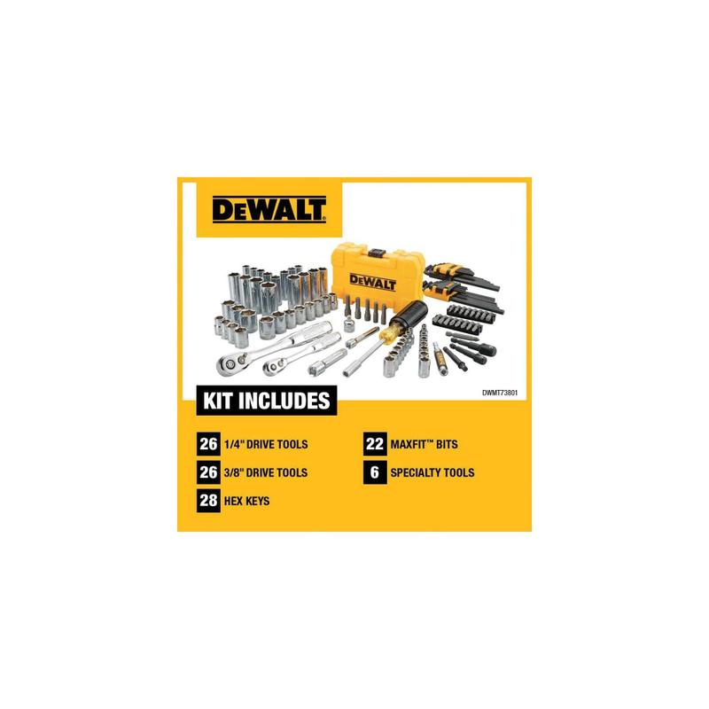 Kit de Ferramentas Mecânicas DEWALT 108 Peças - Conjunto de